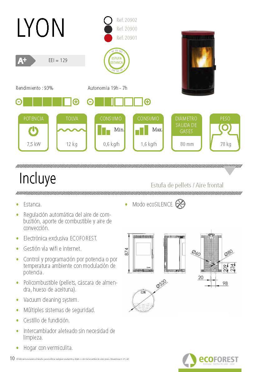 Estufa de pellets Ecoforest LYON