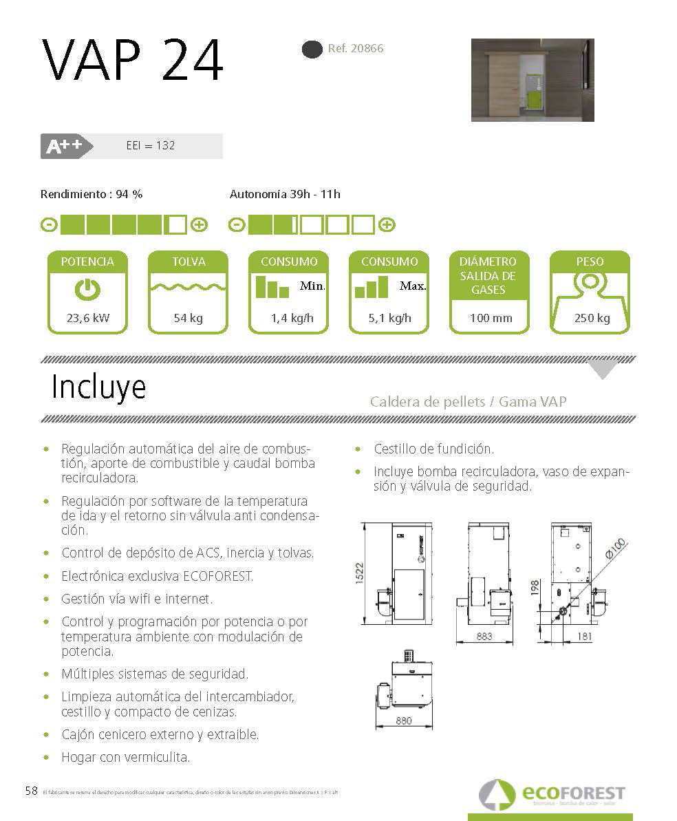 Caldera de pellets Ecoforest VAP