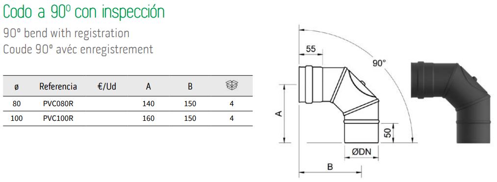 Codo 90º inspección Exopellet